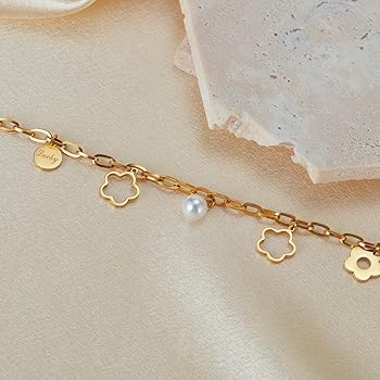 【美品】ゴールド 花モチーフ ブレスレット br-s4_5.jpg